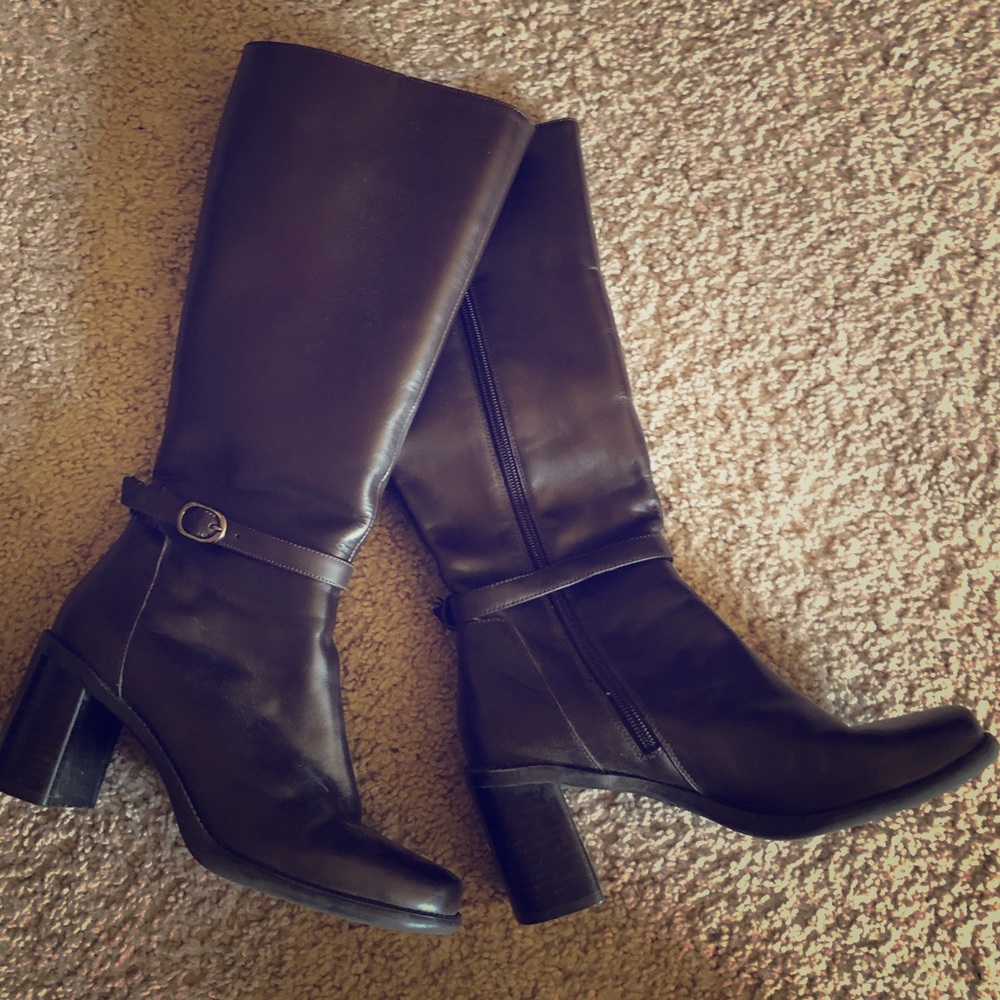 Tommy Mid Calf Brown Leather Boots